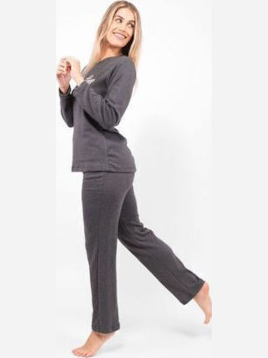 Cherry Winter Damen Pyjama-Set GRAY