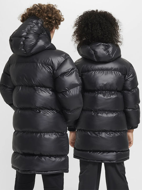 Kids' Sports Jacket Long with Hood Black Sportswear