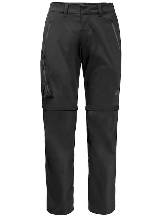 Jack Wolfskin Overland Ανδρικό Μακρύ Παντελόνι Πεζοπορίας Μαύρο