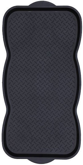 Black Rubber Entrance Doormat 37x74cm Black