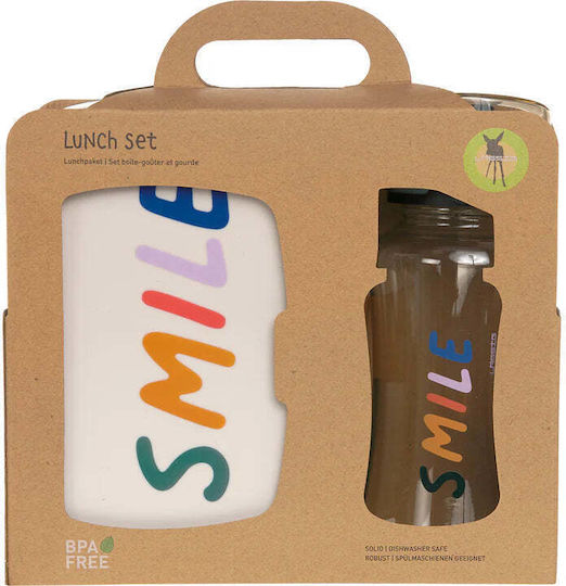 Laessig Little Gang Smile Πλαστικό Παιδικό Σετ Φαγητού 0.46lt Πράσινο