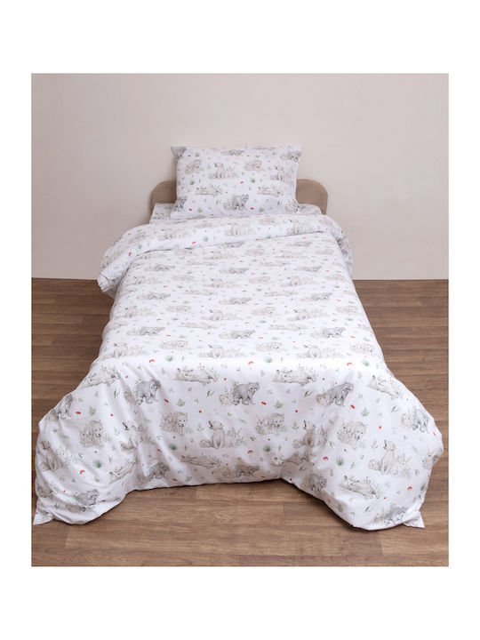 Viopros Double Sided Cotton Baby Quilt 120x160cm White