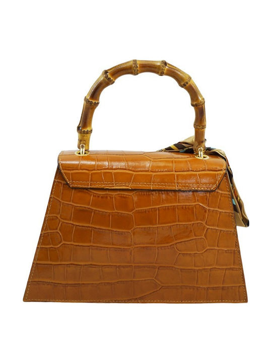De piele Geantă de damă Crossbody Tabac maro