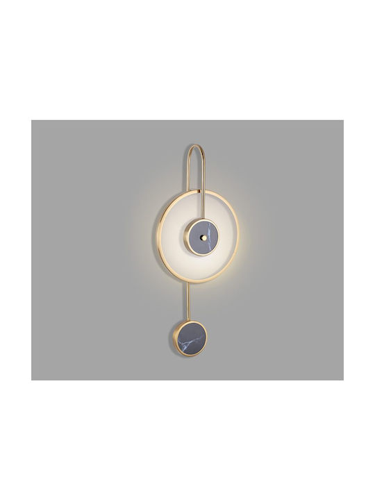 Luma Modern Lamp Wall with Integrated LED and Warm White Light Gold 58cm
