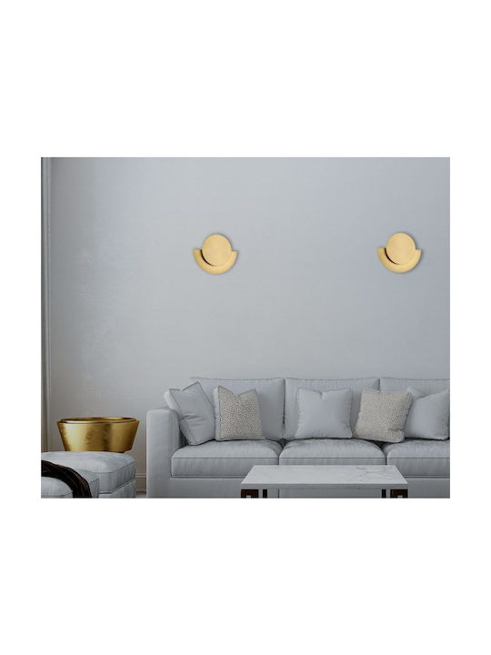 Luma Modern Lamp Wall with Integrated LED and Warm White Light Gold 25cm