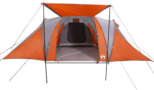vidaXL Σκηνή Camping Τούνελ Πορτοκαλί για 6 Άτομα 574x400x200εκ. Γκρι/Πορτοκαλί