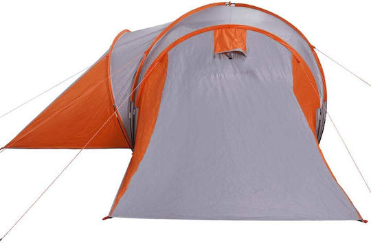 vidaXL Σκηνή Camping Τούνελ Πορτοκαλί για 6 Άτομα 574x400x200εκ. Γκρι/Πορτοκαλί