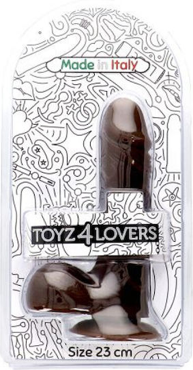 Toyz4lovers Реалистично дилдо с Топки и Вендуза Кафяв 23см