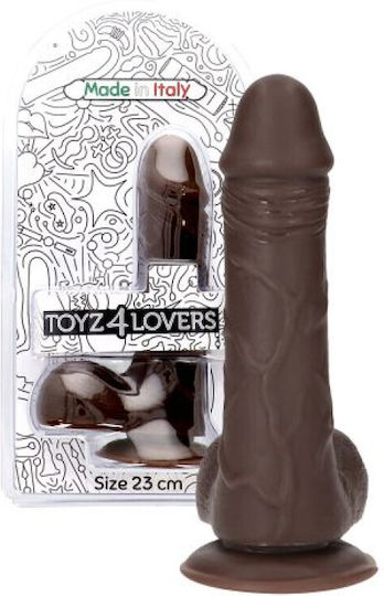 Toyz4lovers Реалистично дилдо с Топки и Вендуза Кафяв 23см