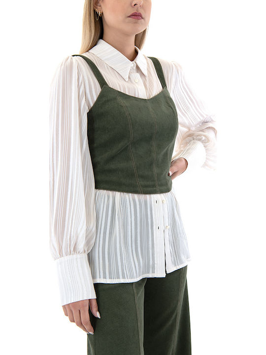 Women's Blouse Corset Sleeveless Khaki