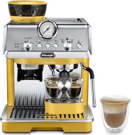 De'Longhi La Specialista Arte Αυτόματη Μηχανή Espresso 1400W Πίεσης 15bar με Μύλο Άλεσης Κίτρινη EC9155.YE