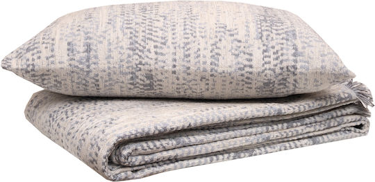 Anna Riska 1452 Sesselüberwurf Zwei Seiten Chenille 180x150cm Grau
