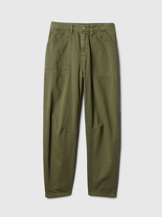 GAP Women's Cotton Trousers Olive Green