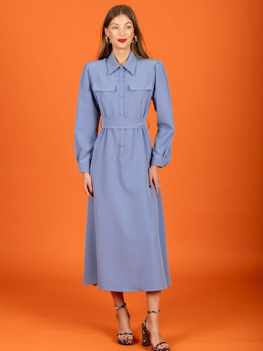 Midi Shirt Dress Long Sleeve Ciel