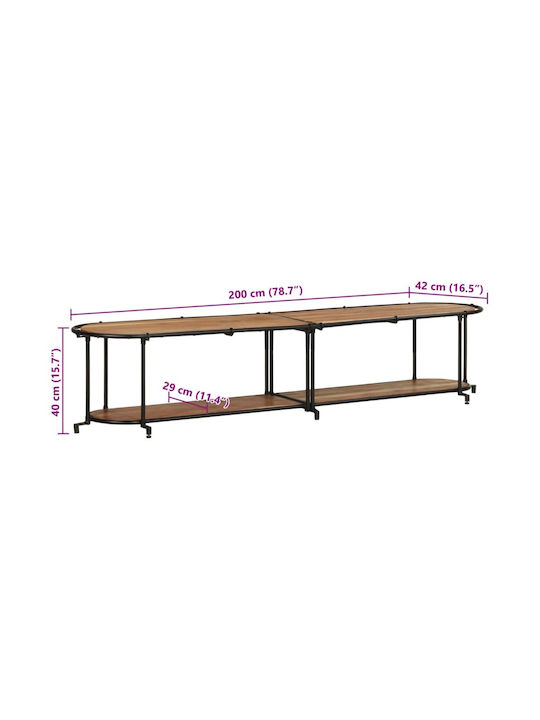 TV-Ständer aus Massivholz In Braun M 200xT 42xH 40cm