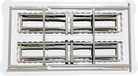 Set Masă Oțel Pentru Camping Pliabil 108x60cm Alb