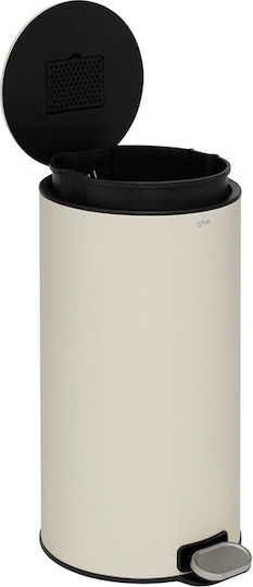 5Five Delta Mülleimer Metallisch mit Pedal Beiges 30lt
