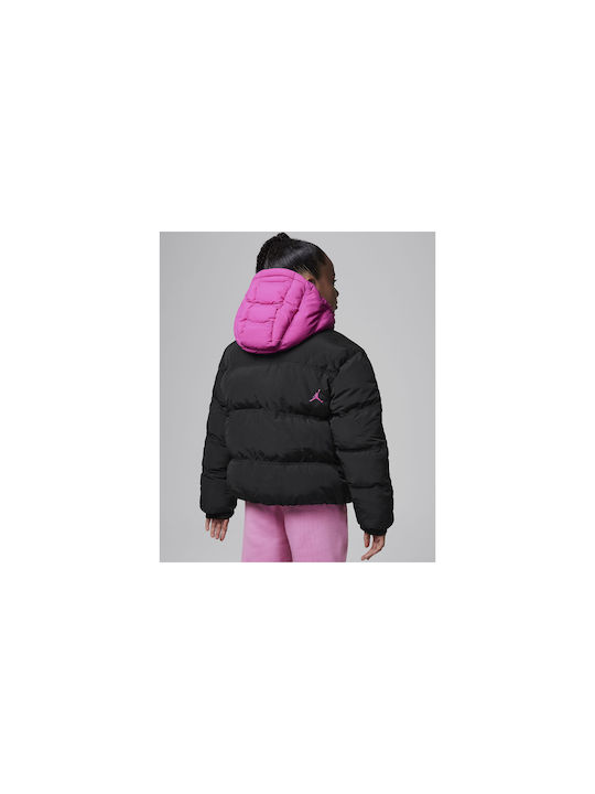 Jordan Kids Quilted Jacket with Hood Black