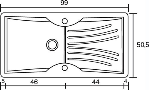 Sanitec Classic 328 Ένθετος από Συνθετικό Γρανίτη Μ99xΠ51cm