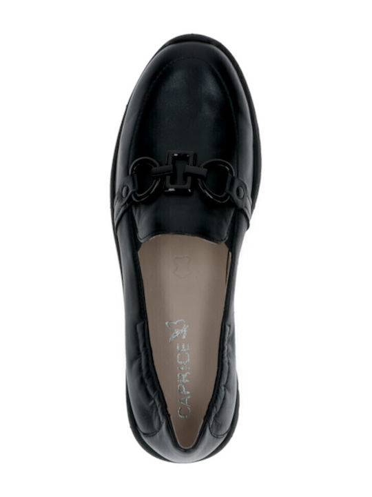 Leder Damen Mokassins in Schwarz Farbe