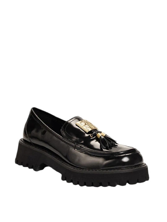 DKNY Leather Women's Loafers in Black Color