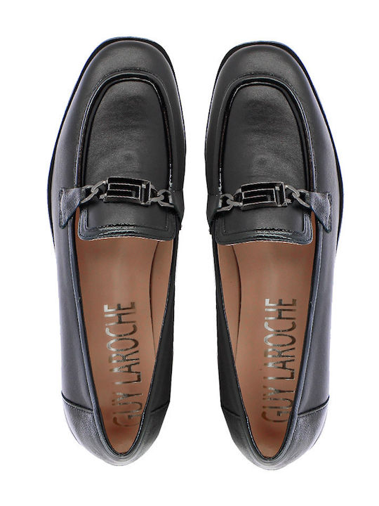 Leather Women's Moccasins in Black Color