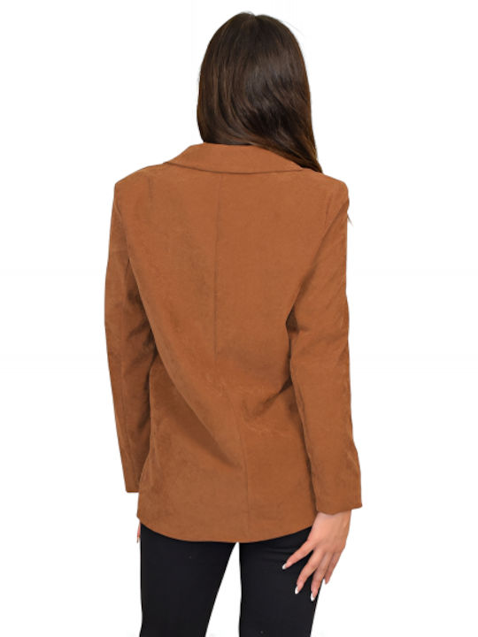 Morena Spain Women's Corduroy Blazer Coffee