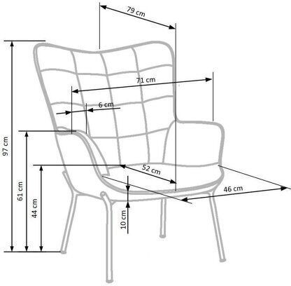 Πολυθρόνα Houston 868 97x71x79cm Τυρκουάζ Πολυθρόνα Houston 868 97x71x79cm Τυρκουάζ