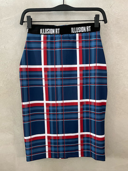 Midi Fustă Carou Tartan Blue