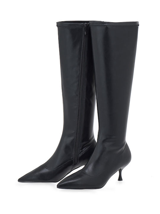 Damenstiefel mit mittlerem Absatz Schwarz