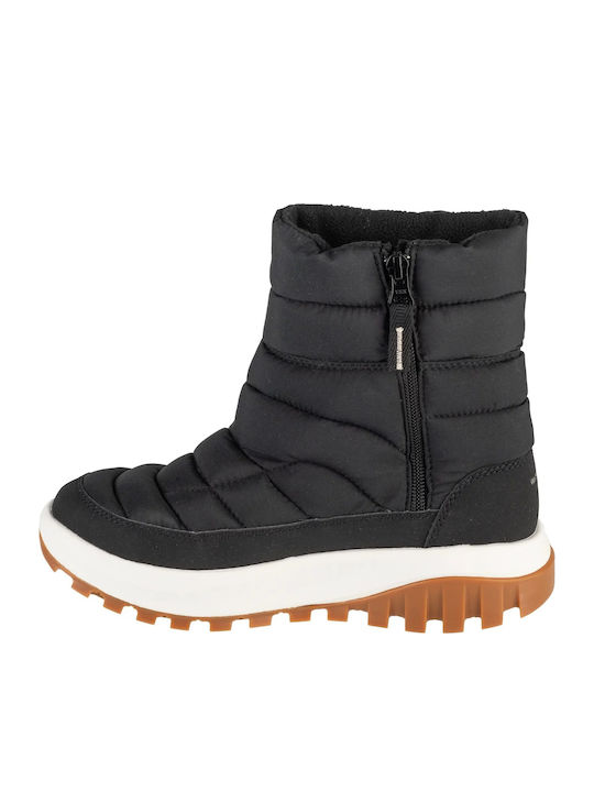 Synthetic Leather Snow Boots with Zipper Snowtrot Mid Black