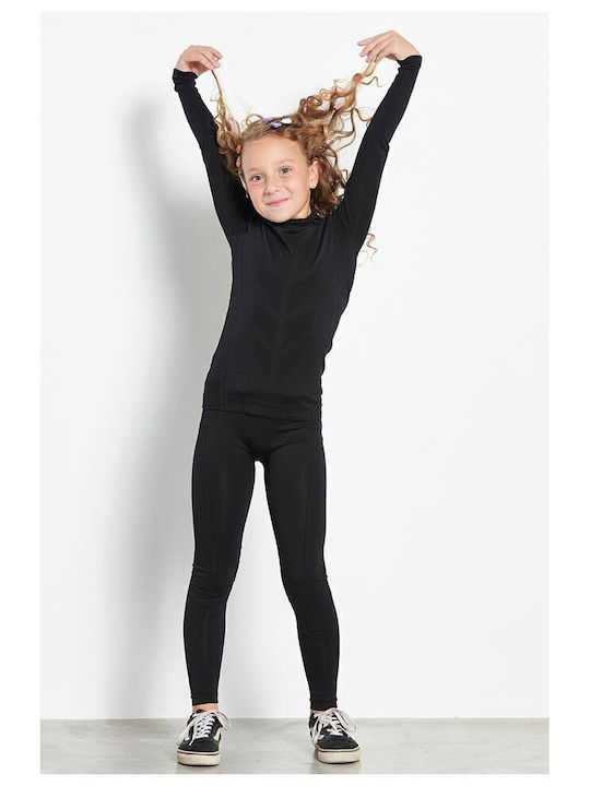 Kids Thermal Leggings Black