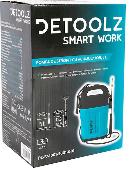 Garden Sprayer Spray Pump Vermorel Detoolz Electric Back Battery 2 Ah 5 L