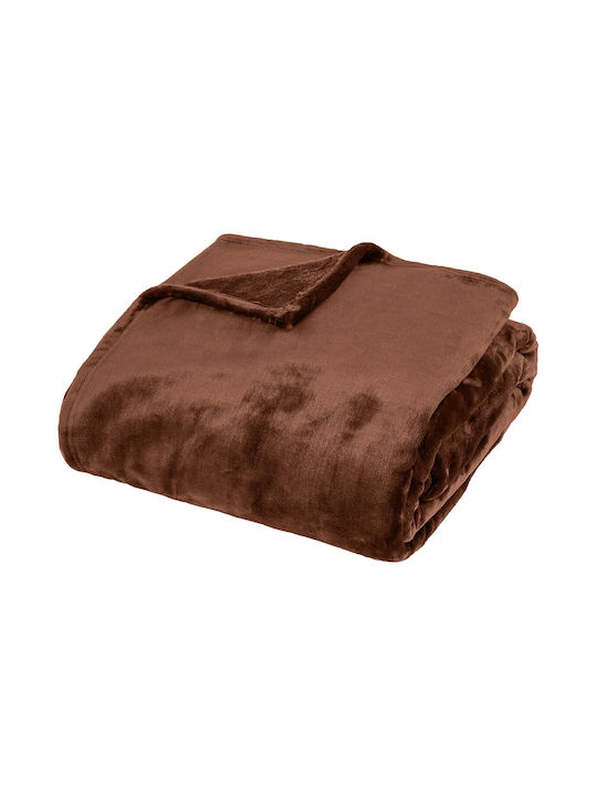 Atmosphera Blanket Semi-double 180x230cm Cuddly Brown 204414D