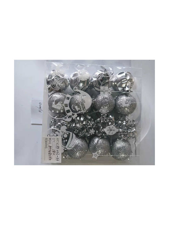 Hanging Ball Ornament Multicolour Set 16pcs