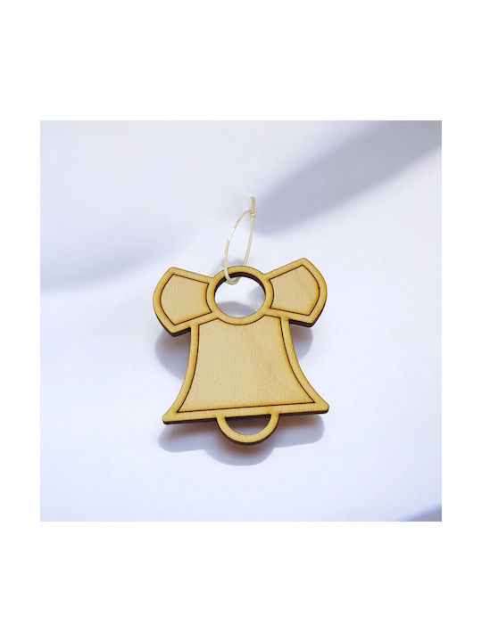 Wooden Bell Christmas Tree Ornament 6.5x7cm