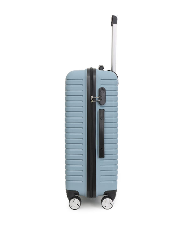 Amber Medium Travel Suitcase Hard Ciell with 4 Wheels Height 65cm AM1008/60-CIEL