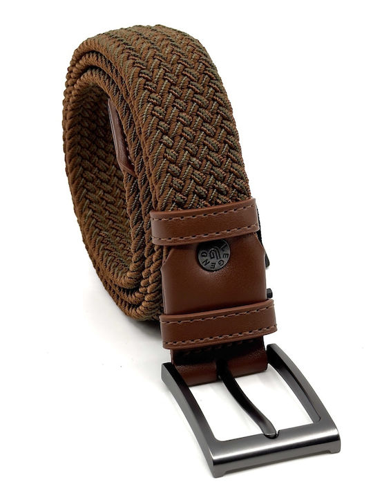Elastic Men's Fabric Knitted Multicolour Belt