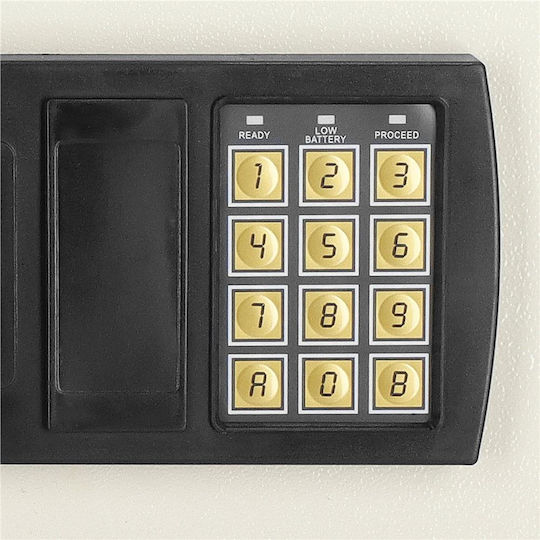 Seif electronic cu cod și cheie 200x300x200 mm oțel bej
