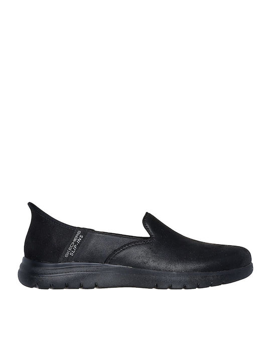 On-the-GO Flex Γυναικεία Slip-On Δερμάτινα Μαύρα