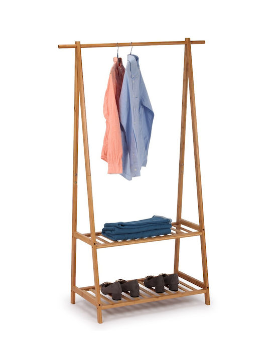 Floor Garment Rack made of Bamboo Beige 90x43x152cm WR4258