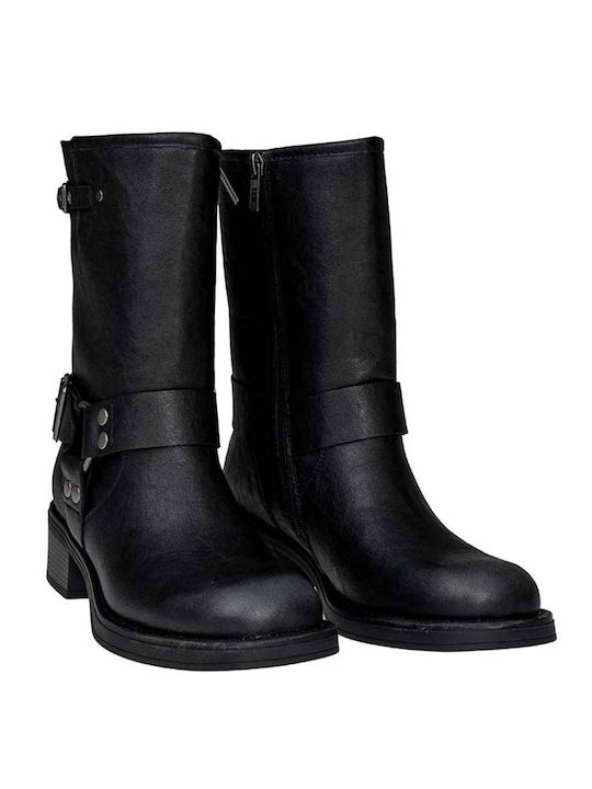 Xti Leather Women's Ankle Boots Black