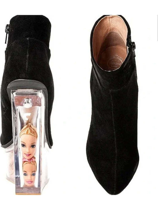 Icy Barbie Doll Heads Black 00141 Δερμάτινα Γυναικεία Μποτάκια με Πλατφόρμα Μαύρα