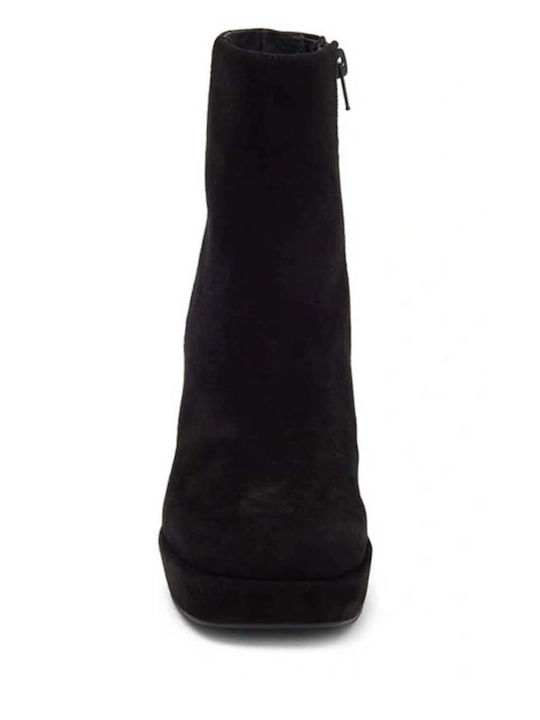 Humanity Black 00138 Suede Γυναικεία Μποτάκια Μαύρα