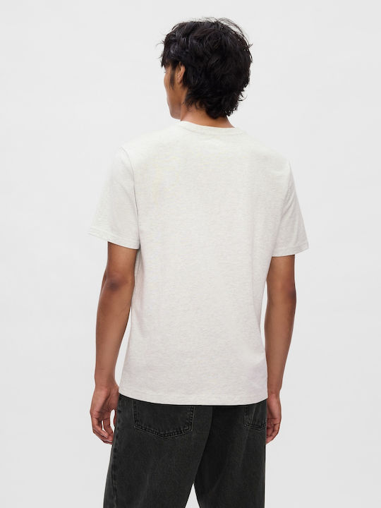 Kurzarm Herrenbluse Pale Heather Grau