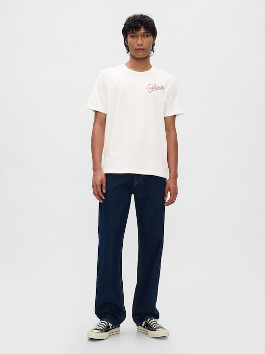 Kurzarm Herrenbluse Off White