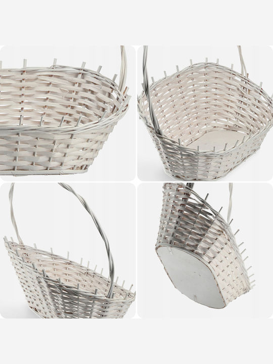 Kadax White Medium Wicker Gift Basket
