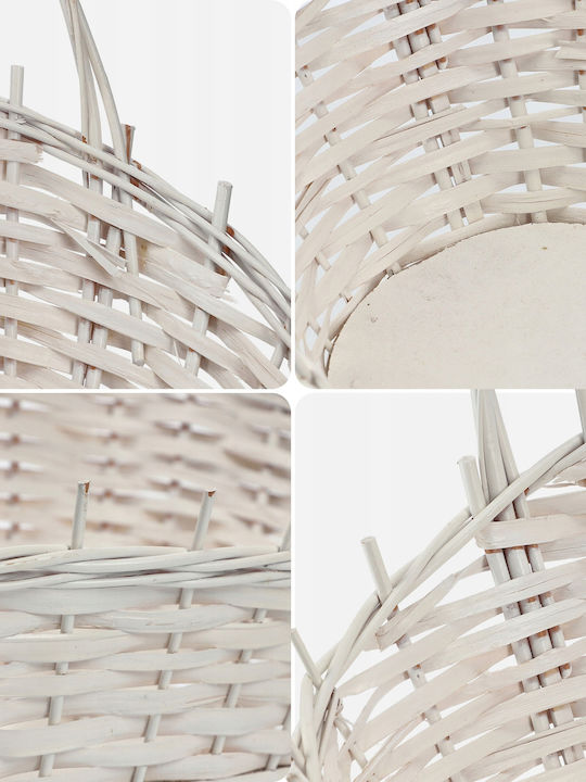 Kadax White Medium Wicker Gift Basket