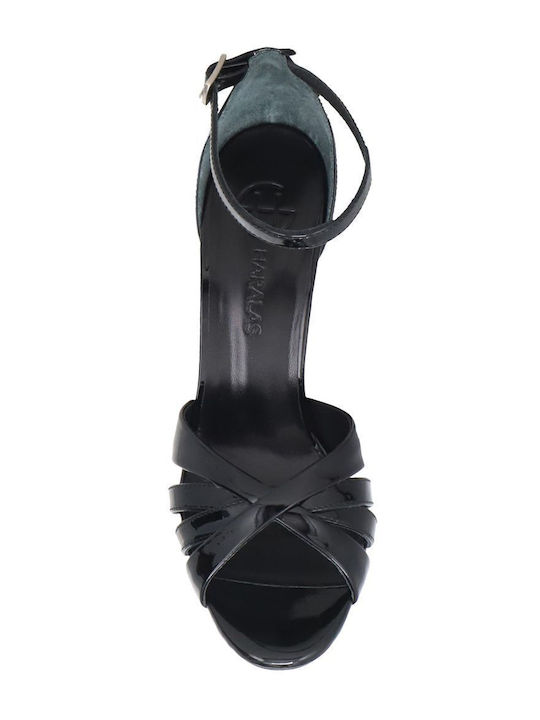 Sandalen aus Lackleder Schwarz