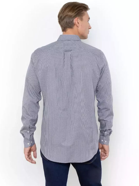 Chester Long-sleeved Cotton Shirt Checked Blue Brown